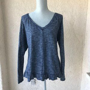 Jane and Delancey Navy White V Neck Long Sleeve To